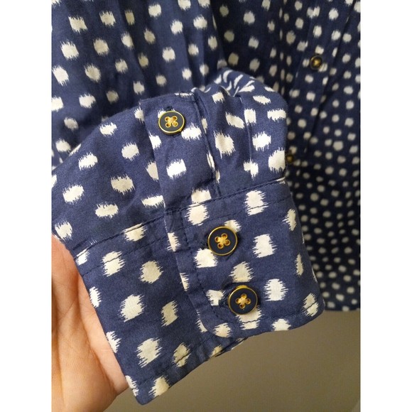 C. Wonder Womens  Purple /white Long Sleeve Silk Blend Button Down Shirt‎ Size S - Picture 2 of 10